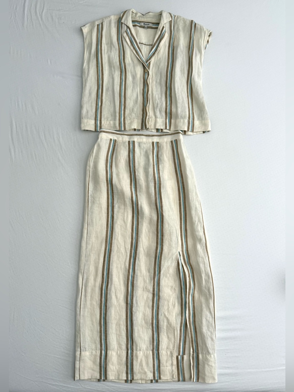 Madewell Matching Linen Top and Skirt Set